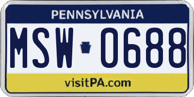 PA license plate MSW0688