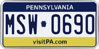 PA license plate MSW0690