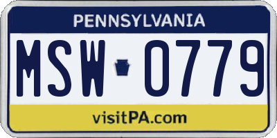 PA license plate MSW0779