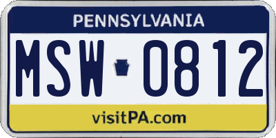 PA license plate MSW0812