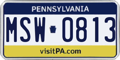 PA license plate MSW0813