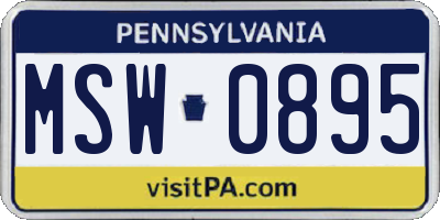 PA license plate MSW0895