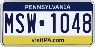 PA license plate MSW1048