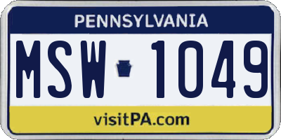 PA license plate MSW1049