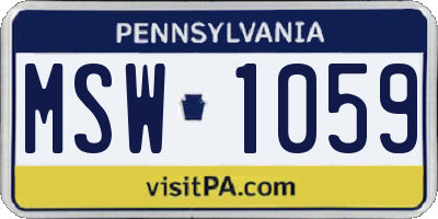 PA license plate MSW1059