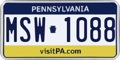 PA license plate MSW1088