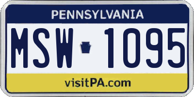 PA license plate MSW1095