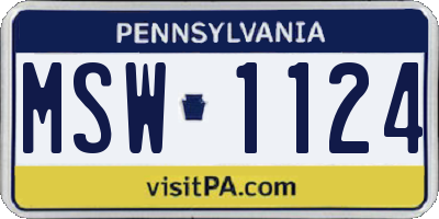 PA license plate MSW1124