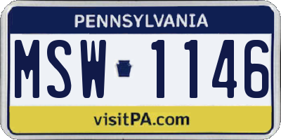 PA license plate MSW1146