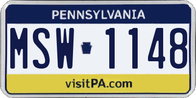 PA license plate MSW1148