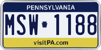 PA license plate MSW1188