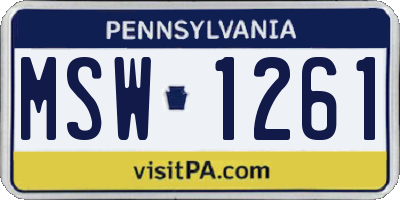 PA license plate MSW1261