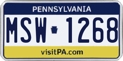 PA license plate MSW1268