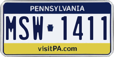 PA license plate MSW1411