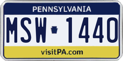 PA license plate MSW1440