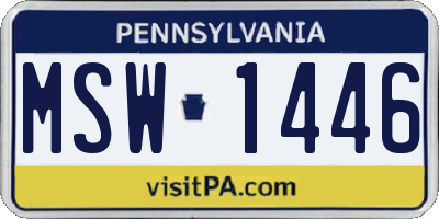 PA license plate MSW1446