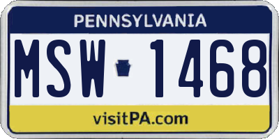 PA license plate MSW1468