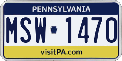 PA license plate MSW1470
