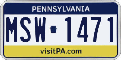 PA license plate MSW1471