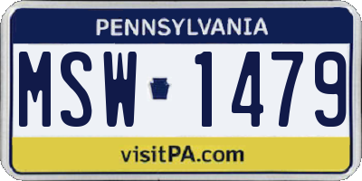 PA license plate MSW1479