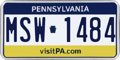 PA license plate MSW1484