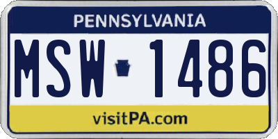 PA license plate MSW1486