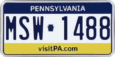 PA license plate MSW1488