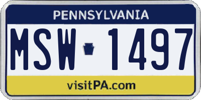 PA license plate MSW1497