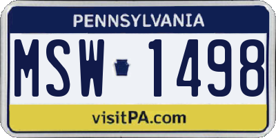 PA license plate MSW1498