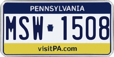 PA license plate MSW1508