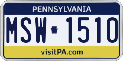 PA license plate MSW1510