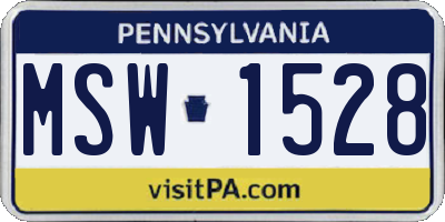 PA license plate MSW1528