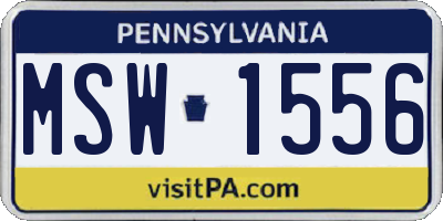 PA license plate MSW1556