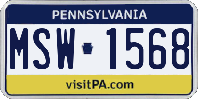 PA license plate MSW1568