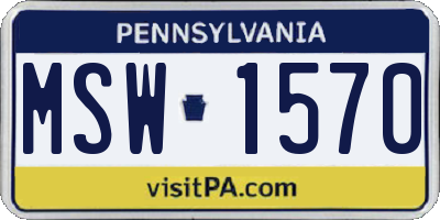 PA license plate MSW1570