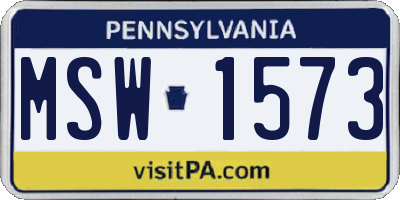 PA license plate MSW1573