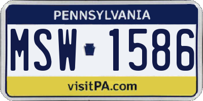 PA license plate MSW1586
