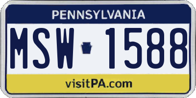 PA license plate MSW1588
