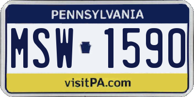 PA license plate MSW1590