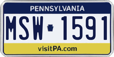 PA license plate MSW1591