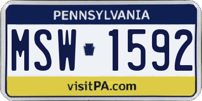 PA license plate MSW1592