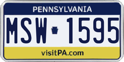 PA license plate MSW1595