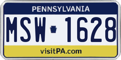 PA license plate MSW1628