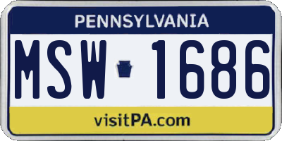 PA license plate MSW1686