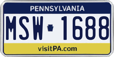 PA license plate MSW1688