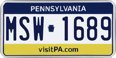 PA license plate MSW1689