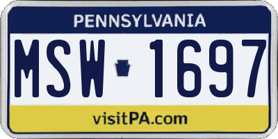 PA license plate MSW1697