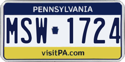 PA license plate MSW1724