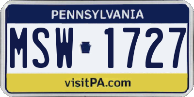 PA license plate MSW1727