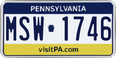 PA license plate MSW1746